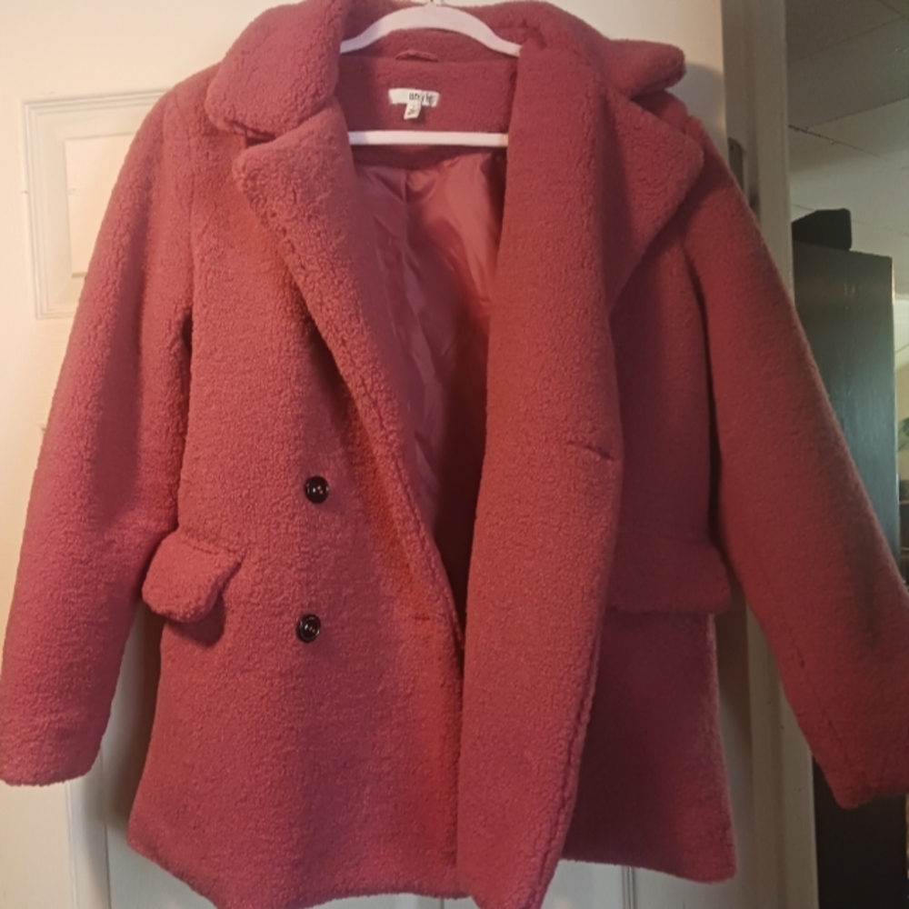 BP. Pink/rose peacoat. Size small but could fit medium or large.